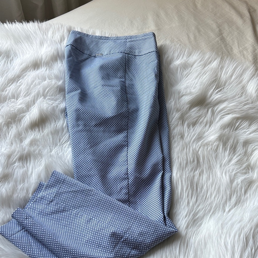Blue Patterned Women's Boot Cut Pants